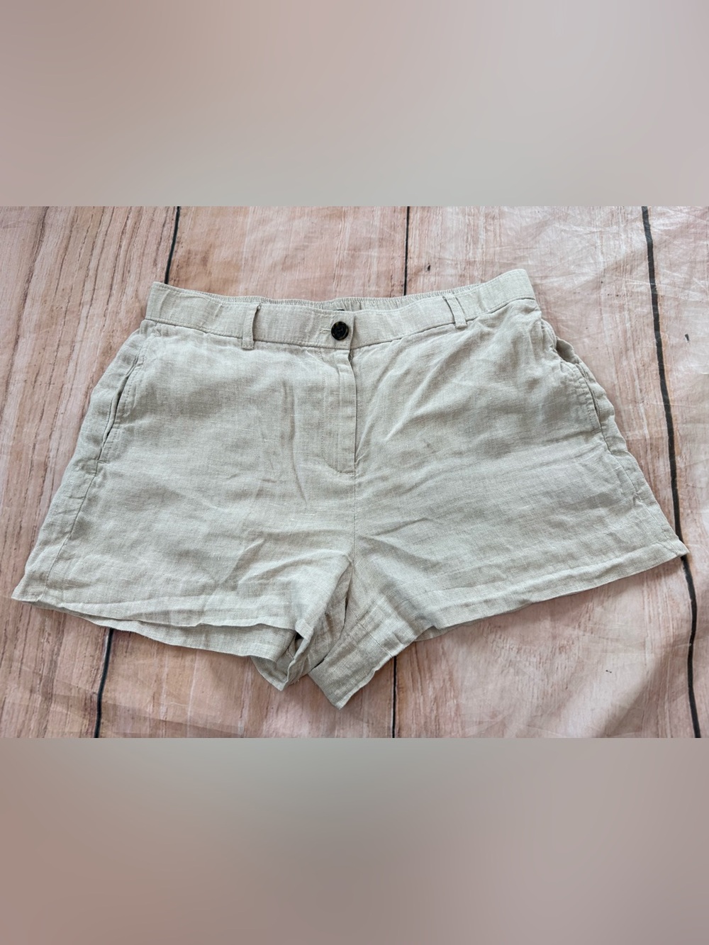 J Crew 3" Harbor Short in Linen Womens Medium Tan Beige Chino Shorts